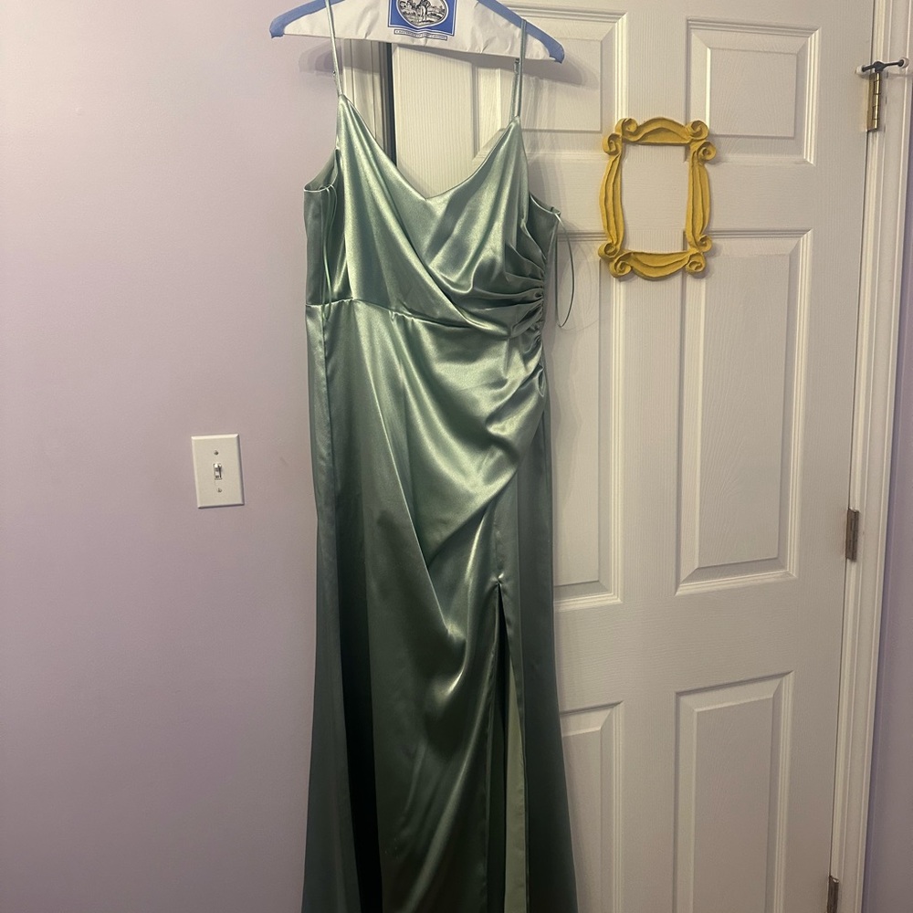 Birdy Grey Catherine Dress in Shiny Satin Sage